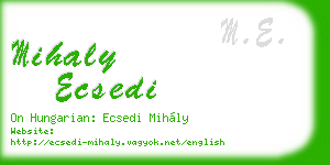mihaly ecsedi business card